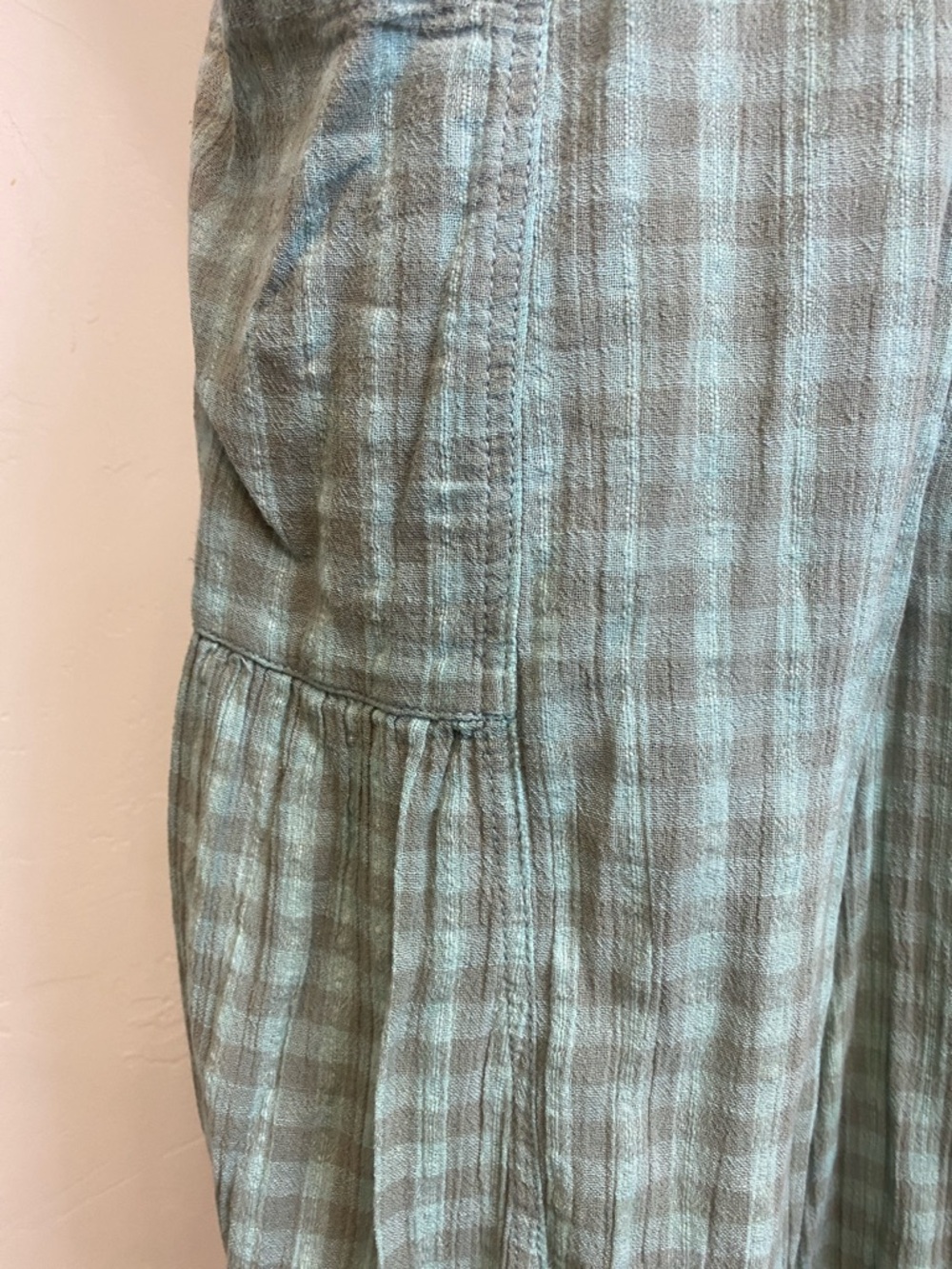 Free People Plaid Halter Jumpsuit with Balloon Style Pants Lightweight - Picture 4 of 12